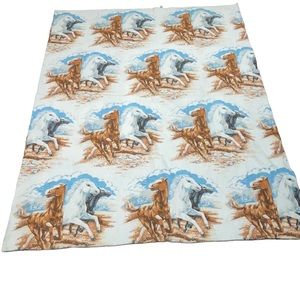 Vintage Horses 70‎ x 84 Horse Stallion Blanket, NWOT Rare, hard to find